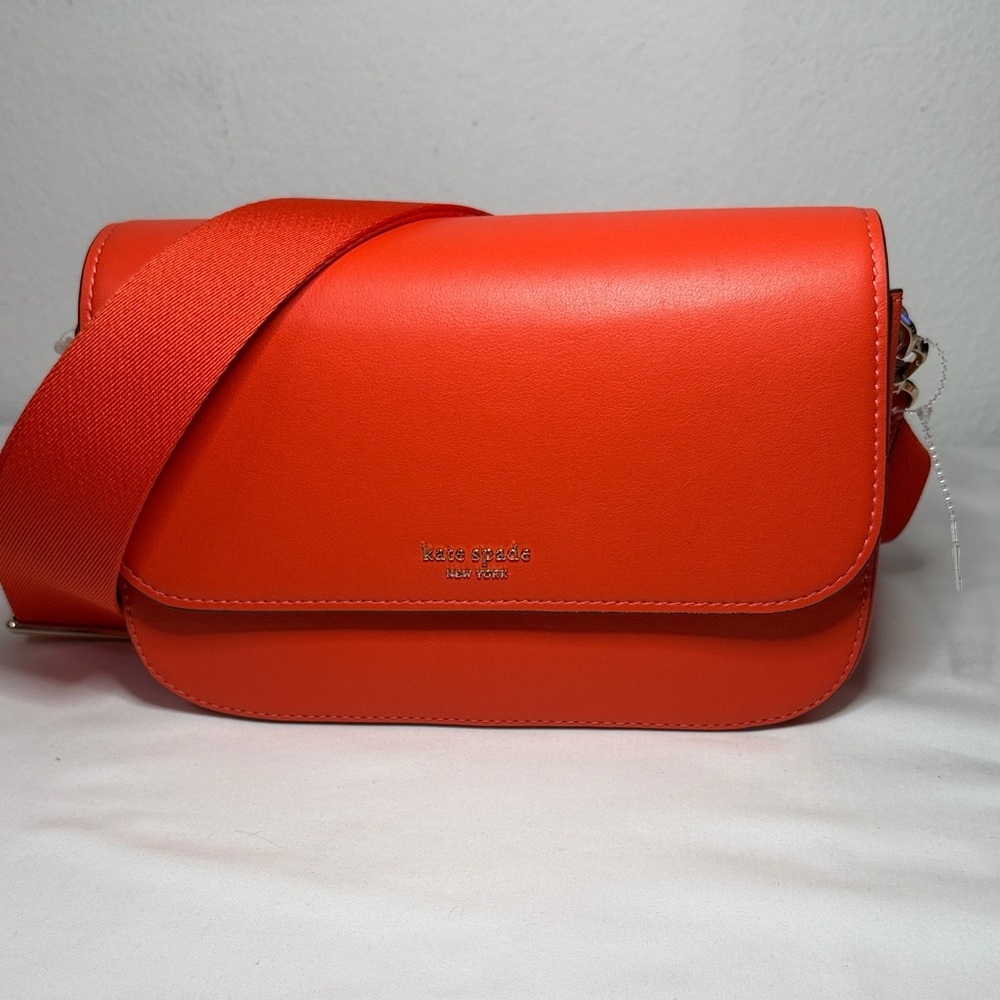 Kate Spade buddie smoth leather fun orange deep Crossbody Bag - Picture 2 of 8